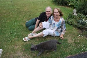 Den and Brian in the garden 300x200 - Denise a Shared Lives South West Carer near Launceston