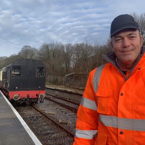 Matt railway web1 300x300 - Matt, who uses Shared Lives South West services, is a volunteer at Plym Valley Railway