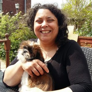 Michelle and puppy in garden 300x300 - Michelle, a Shared Lives South West Carer based in Brixham