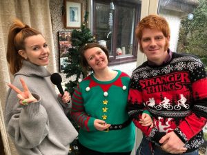 Stacey Dooley Holly and Geoffrey1 300x225 - Presenter Stacey Dooley films festive podcast with SLSW couple Holly and Geoffrey